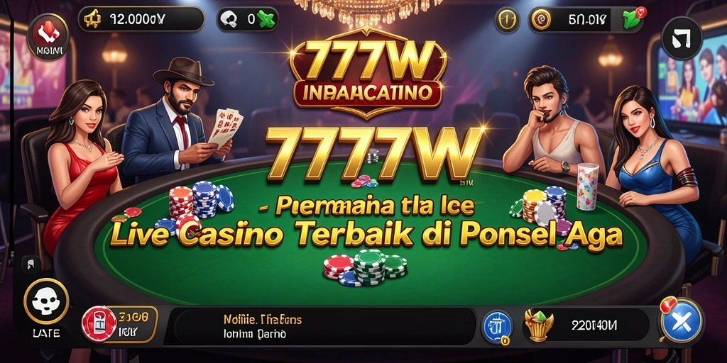 Tampilan menarik dari gameplay Live Casino 7777W yang interaktif.