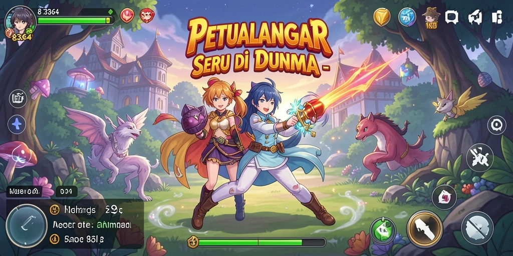 Tangkapan layar menampilkan aksi seru dalam game Anime 8364.