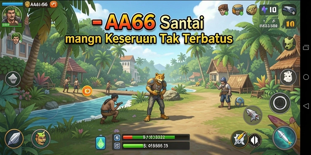 Tampilan gameplay seru dan penuh warna di AA666.