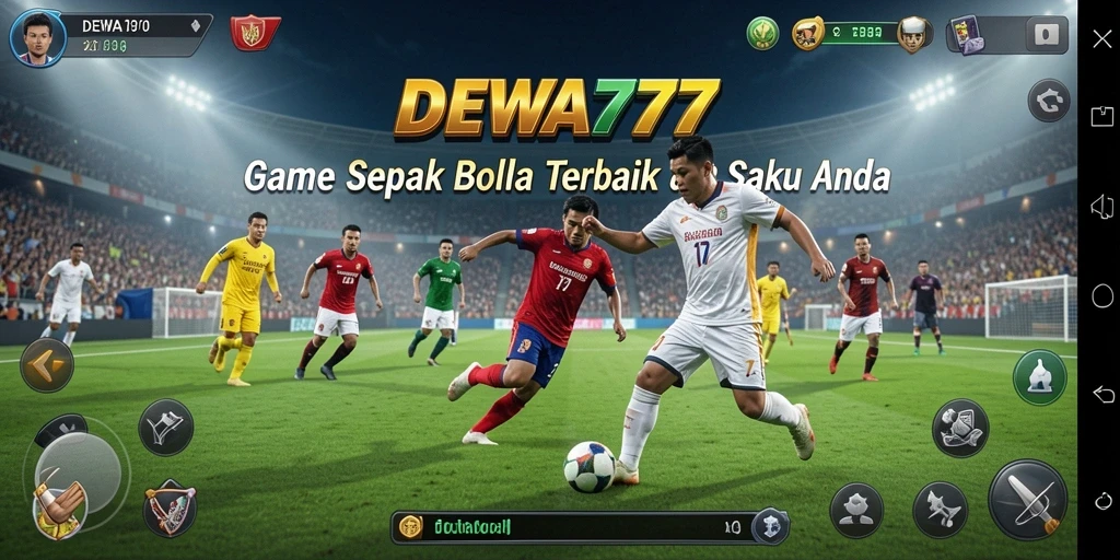 Tangkapan layar gameplay DEWA777 yang menegangkan saat pertandingan sepak bola.