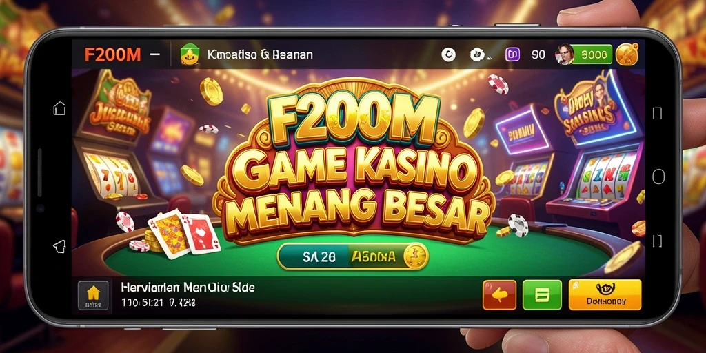 Tampilan gameplay seru F200M dengan berbagai permainan kasino.