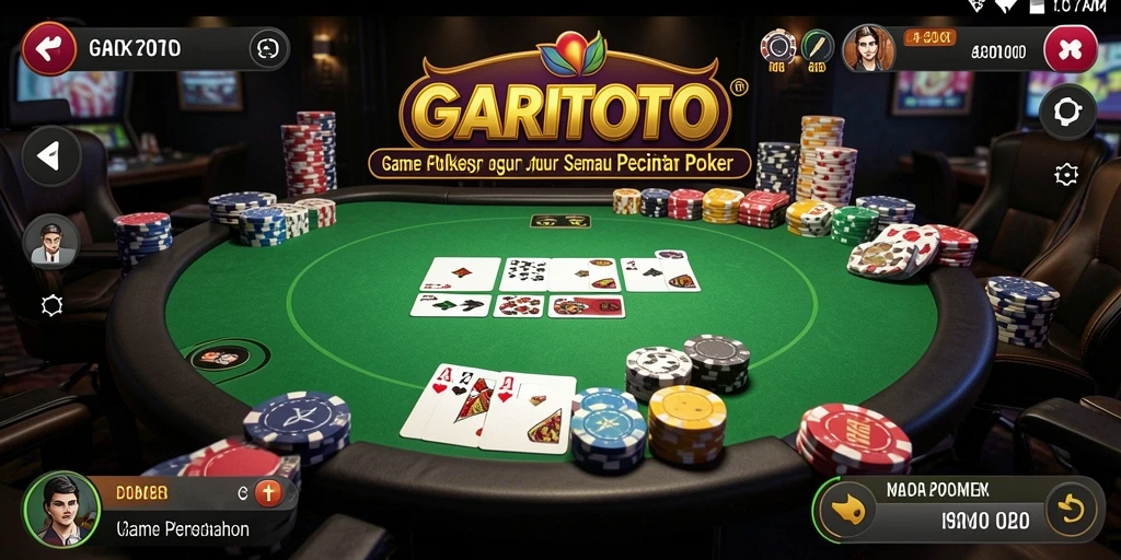 Screenshot GARITOTO menampilkan aksi seru dalam permainan Poker.