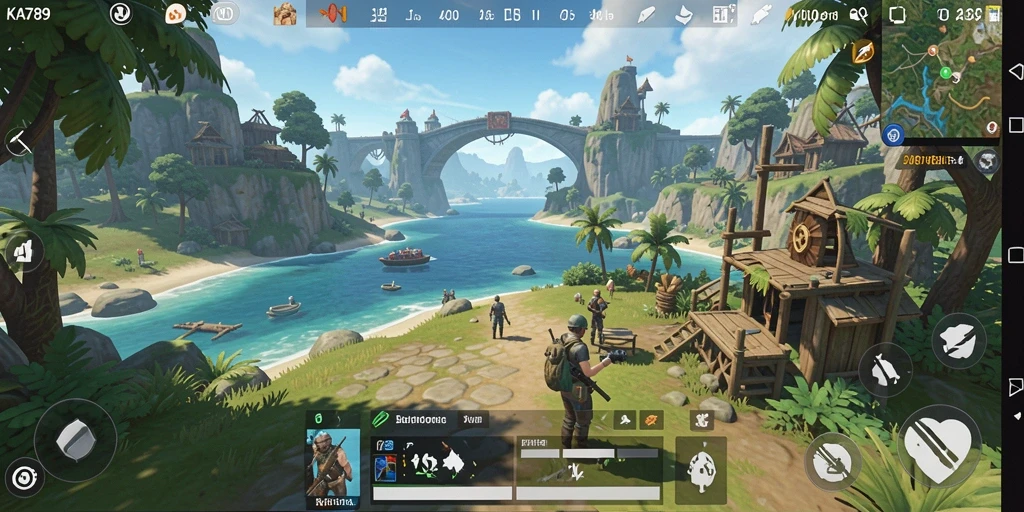 Screenshot menampilkan gameplay KA789 dalam dunia terbuka yang luas.