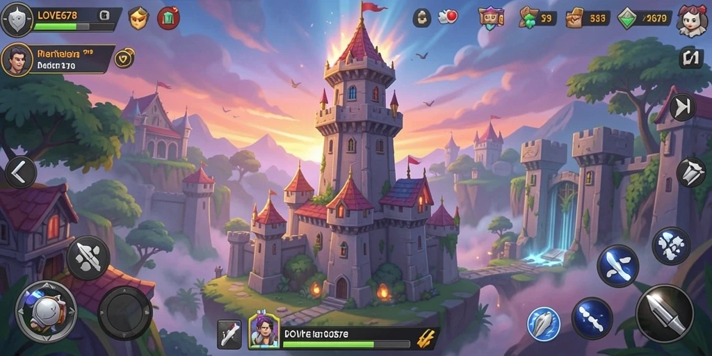 Tampilan gameplay LOVE678 yang penuh aksi dan strategi Tower Defense.