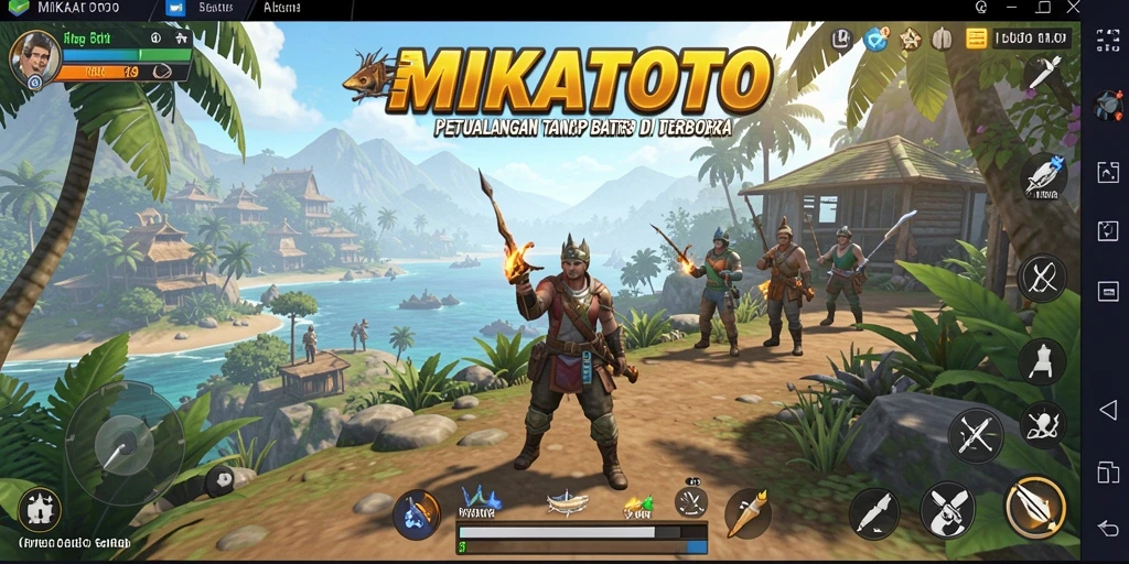 Screenshot gameplay MIKATOTO menampilkan petualangan seru di dunia terbuka.
