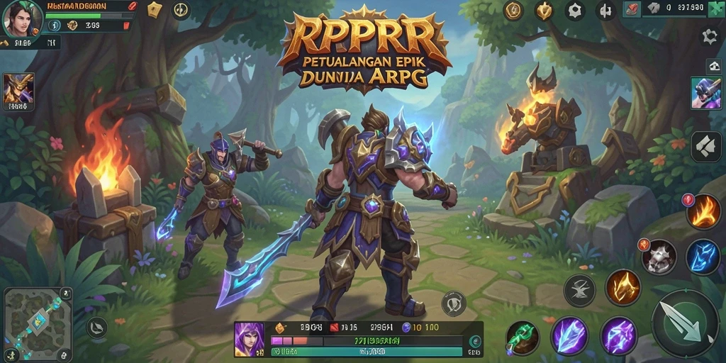 Tangkapan layar gameplay <strong>RPRR</strong> yang menampilkan pertarungan yang seru dan karakter yang beragam.