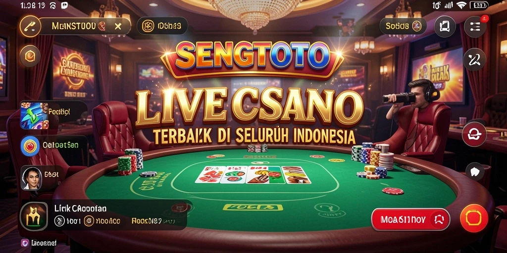 Screenshot gameplay SENGTOTO memperlihatkan dealer langsung dan interaksi pemain.