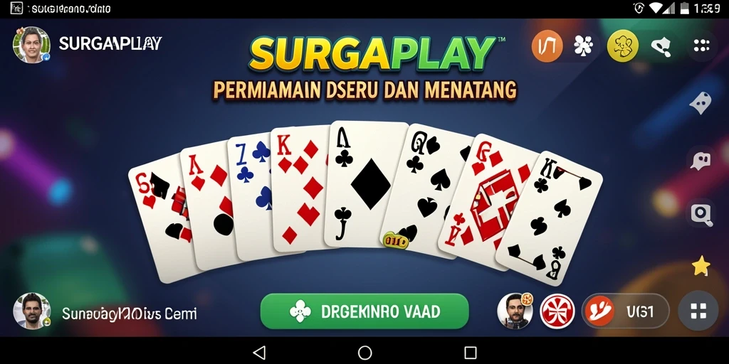 Tampilan gameplay seru dalam SURGAPLAY yang menghadirkan aksi domino langsung.