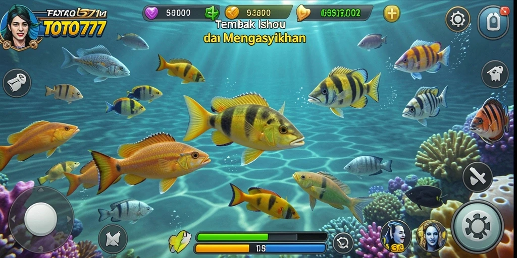 Tangkapan layar gameplay Tembak Ikan TOTO777 yang mengasyikkan.