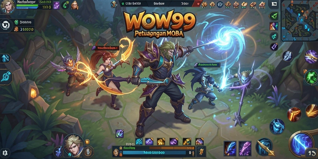 Tampilan gameplay seru di arena <strong>WOW99</strong> dengan karakter yang beraksi.