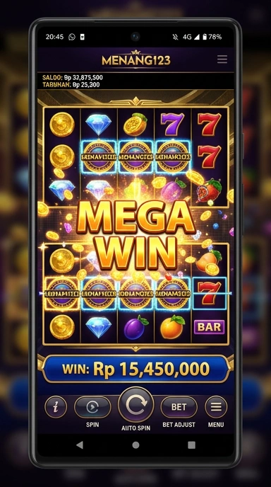 Menu kategori beragam di aplikasi menang123 untuk akses cepat.